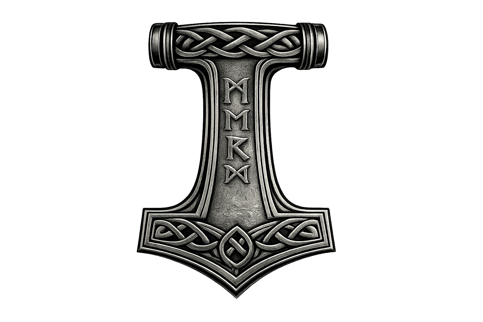 Thor's hammer engraved with Elder Futhark runes